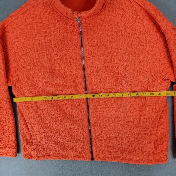 Lululemon sz 8 Rippled Full Zip Jacket Autumn Red Orange Coral turtleneck $148 - Picture 4 of 5